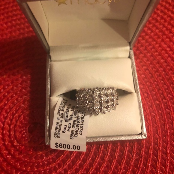 Diamond Multi-Row Ring (1/2 ct.t.w.) in Silver display picture 1